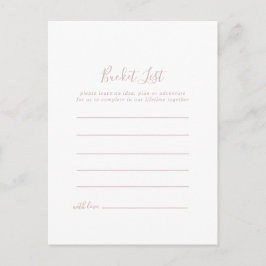Rose Gold Minimalistisch Bucket List Cards Postkarte