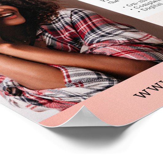 Rose Gold Minimalistisch Fotograf Marketing Foto Poster (Ecke)