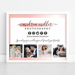 Rose Gold Minimalistisch Fotograf Marketing Foto Poster