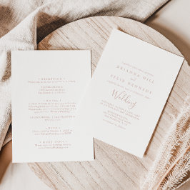 Rose Gold Minimalistisch Front & Back Wedding Einladung