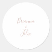 Rose Gold Minimalistisch Hochzeiten Umschlag Aufkl Runder Aufkleber (Vorderseite)
