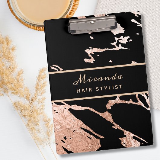 Rose Gold Minimalistisch Luxus rosa Marmormuster Klemmbrett