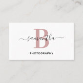 Rose Gold Minimalistisch Monogram Logo Visitenkarte (Vorderseite)