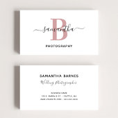 Rose Gold Minimalistisch Monogram Logo Visitenkarte