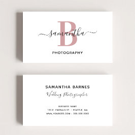 Rose Gold Minimalistisch Monogram Logo Visitenkarte