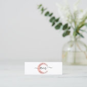 Rose Gold Minimalistisch Paint Swash Custom Logo C Mini Visitenkarte (Stehend Vorderseite)