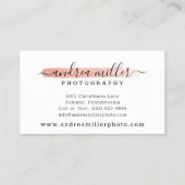 Rose Gold Minimalistisch Paint Swash Custom Logo C Visitenkarte (Rückseite)