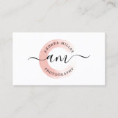Rose Gold Minimalistisch Paint Swash Custom Logo C Visitenkarte (Vorderseite)