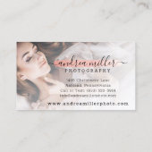 Rose Gold Minimalistisch Paint Swash Custom Logo F Visitenkarte (Rückseite)