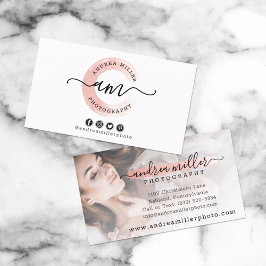 Rose Gold Minimalistisch Paint Swash Custom Logo F Visitenkarte