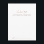 Rose Gold Minimalistische Hochzeitstiefelder-Karte Postkarte<br><div class="desc">Diese Rose Gold-Minimalisten-Eimerkarten sind die perfekte Wahl für einen modernen Hochzeitsempfang oder ein modernes Brautparty. Das schlichte und elegante Design zeichnet sich durch klassische und extravagante Schrift-Typografie in Rose Gold aus. Ändern Sie den Wortlaut in Anzug jedes Lebensereignisses. Das Schild der Schaufelliste wird separat verkauft.</div>
