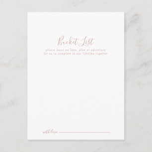 Rose Gold Minimalistische Hochzeitstiefelder-Karte Postkarte