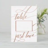 Rose Gold Minimalistische Kalligraphie Tischnummer (Stehend vorne)