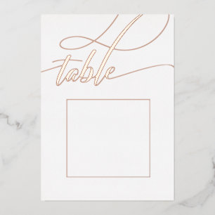 Rose Gold Minimalistische Kalligraphie Tischnummer