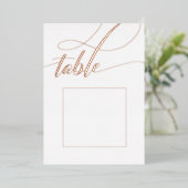 Rose Gold Minimalistische Kalligraphie Tischnummer (Stehend vorne)