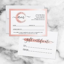 Rose Gold Minimalistische Logo-Geschenkkarte Einladung