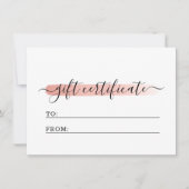 Rose Gold Minimalistische Logo-Geschenkkarte Einladung (Vorderseite)