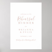 Rose Gold Minimalistische Probe Abendessen Begrüßu Poster (Vorne)