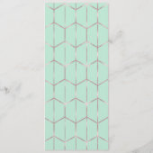 Rose Gold Mint Green Chic Geometric Wedding Menu Menükarte (Rückseite)