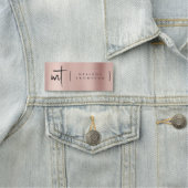 Rose Gold Mit Monogramm Initialen Script Typografi Namensschild (Beispiel)