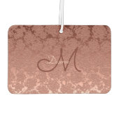 Rose Gold Mit Monogramm Letter Floral Modernes Ele Autolufterfrischer (Rückseite)