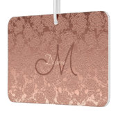 Rose Gold Mit Monogramm Letter Floral Modernes Ele Autolufterfrischer (Links)