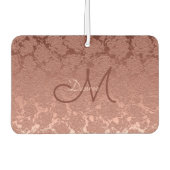 Rose Gold Mit Monogramm Letter Floral Modernes Ele Autolufterfrischer (Vorderseite)