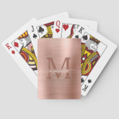 Rose Gold Mit Monogramm Luxus Spielkarten (Rückseite)