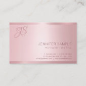 Rose Gold Mit Monogramm, moderne einfache Vorlage Visitenkarte (Rückseite)