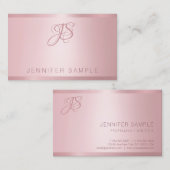 Rose Gold Mit Monogramm, moderne einfache Vorlage Visitenkarte (Vorne/Hinten)