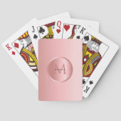 Rose Gold Mit Monogramm Vorlage Spielkarten (Rückseite)