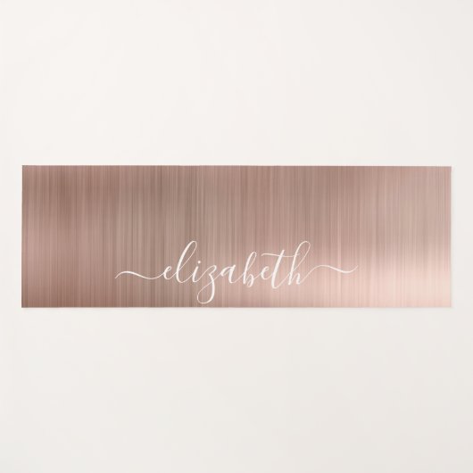 Rose Gold Mit Monogramm Yogamatte (Vorderseite (Horizontal))