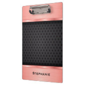 Rose Gold mit Schwarz-Sternen-Hintergrundmonogramm Klemmbrett (Links)