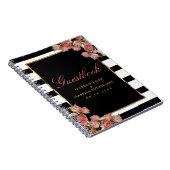 Rose Gold mit schwarzen und weißen Streifen - Gäst Notizblock (Rechte Seite)