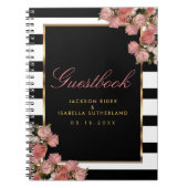 Rose Gold mit schwarzen und weißen Streifen - Gäst Notizblock (Vorderseite)