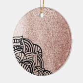 Rose Gold mit schwarzer Medaille Keramikornament (Links)