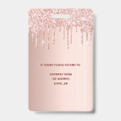 Rose Gold Mitarbeiter Foto Ausweis (Rückseite)