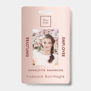 Rose-Gold-Mitarbeiterfoto luxuriöses Geschäft-Logo Ausweis