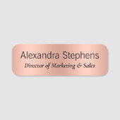 Rose Gold Mitarbeitername Tag Namensschild (Vorderseite)