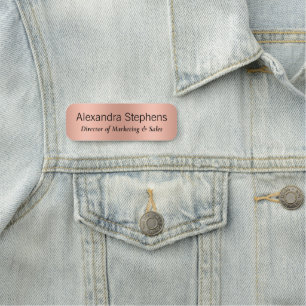 Rose Gold Mitarbeitername Tag Namensschild