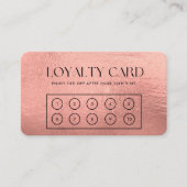 Rose Gold Modern Custom Loyalty Card Visitenkarte (Vorderseite)