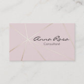 *~* Rose Gold Modern Foil Trendy Pink Geometrie Visitenkarte (Vorderseite)