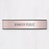 Rose Gold Modern Simple Template Home Long Türschild (Vorderseite )
