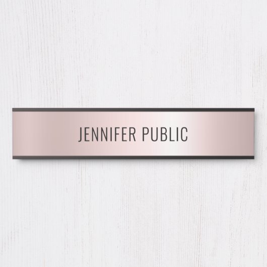 Rose Gold Modern Simple Template Home Long Türschild (Vorderseite )