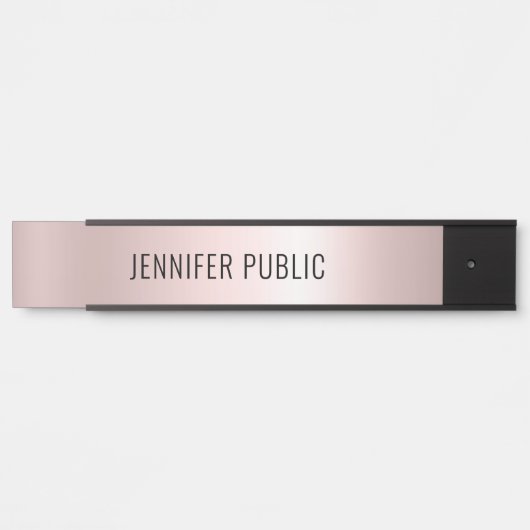 Rose Gold Modern Simple Template Home Long Türschild (Vorderseite )