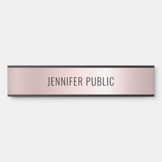 Rose Gold Modern Simple Template Home Long Türschild (Vorderseite )