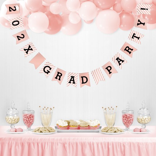 Rose Gold Moderne 2025 Grad Party Abschluss Wimpelkette