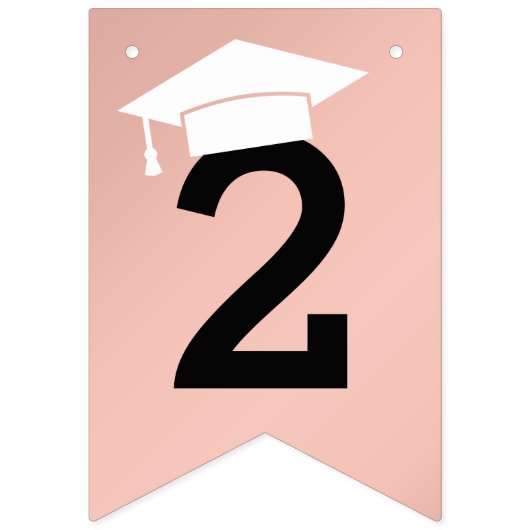 Rose Gold Moderne 2025 Grad Party Abschluss Wimpelkette (Erste Fahne)