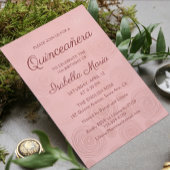 Rose Gold Moderne Abstrakte Blüte | Quinceañera Einladung