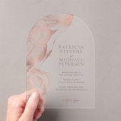 Rose Gold Moderne abstrakte Hochzeit Acryleinladungen (Insitu (Handheld))